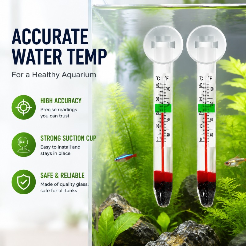 Planted Aquarium Water Temperature - Termómetro de Vidrio para Acuario con