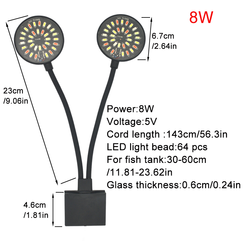 Luz LED USB para acuario, lámp - Aquarium Plant Growing reseña y precio